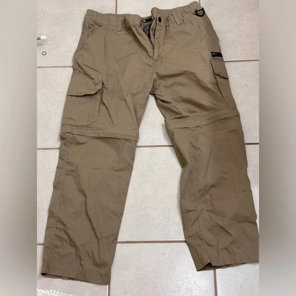 BC Clothing Mens Tan‎ Hiking Nylon Convertible Pants Size XL